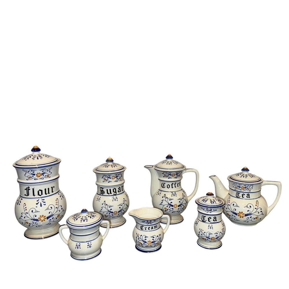 Vintage Royal Sealy Heritage canister set 7 piece set 1950's